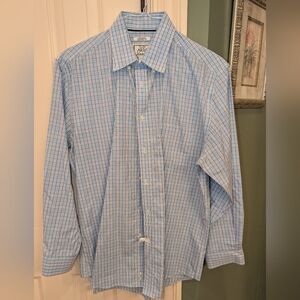 Jos. A. Bank Light Blue Plaid Button Down Shirt